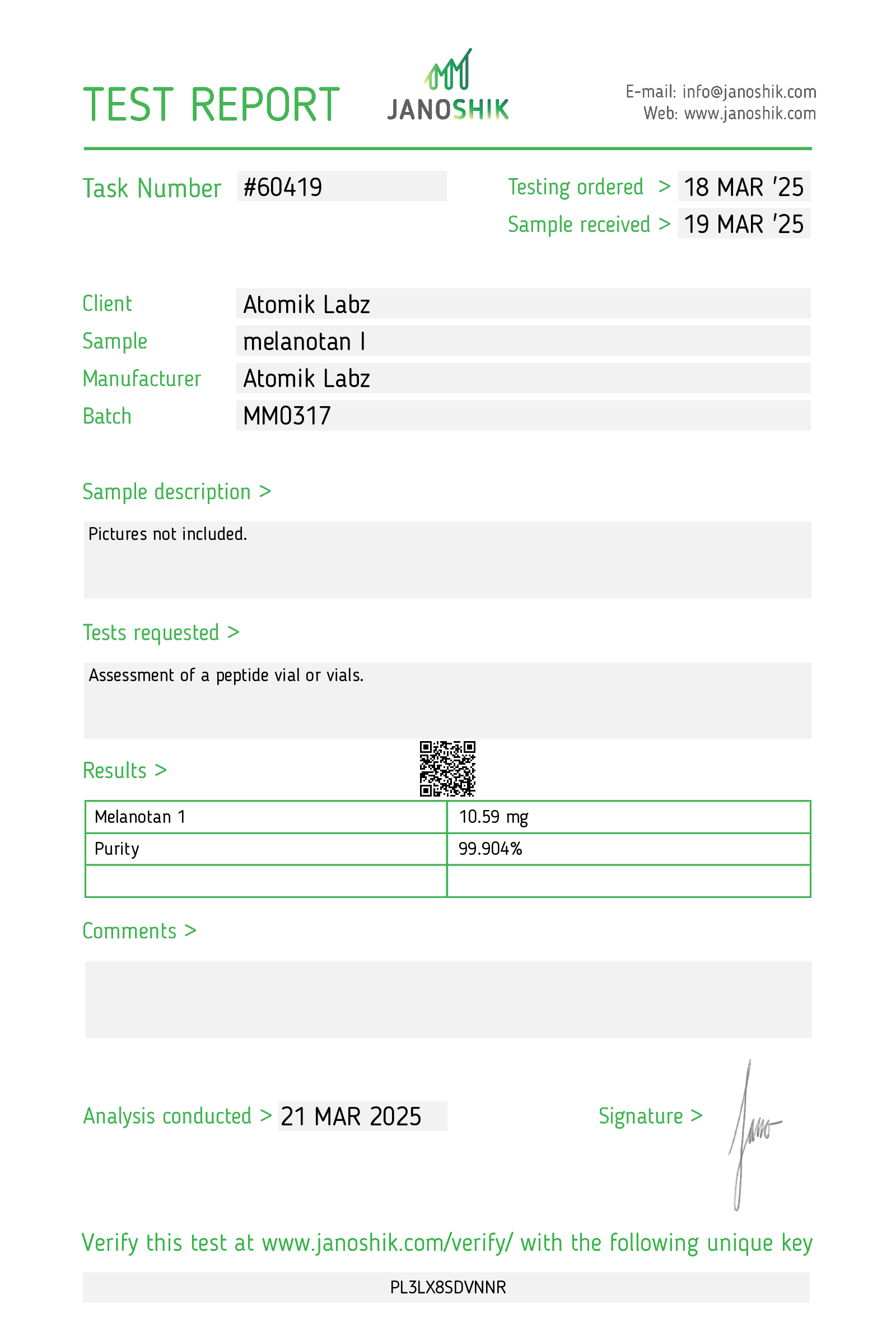 Melanotan I – 10mg (Current batch tested at 12mg) Melanotan I – 10mg (Current batch tested at 12mg)