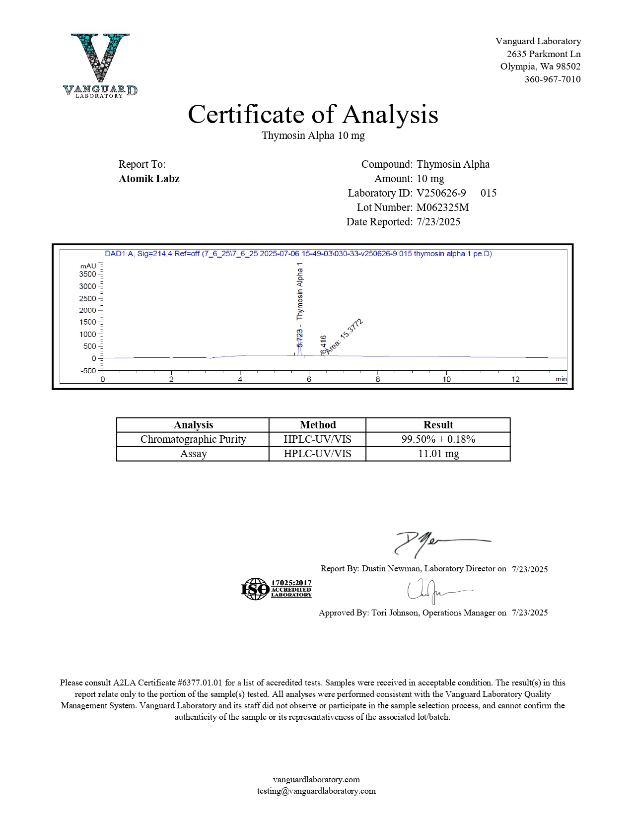 Thymosin Alpha 1 – 10mg Thymosin Alpha 1 – 10mg